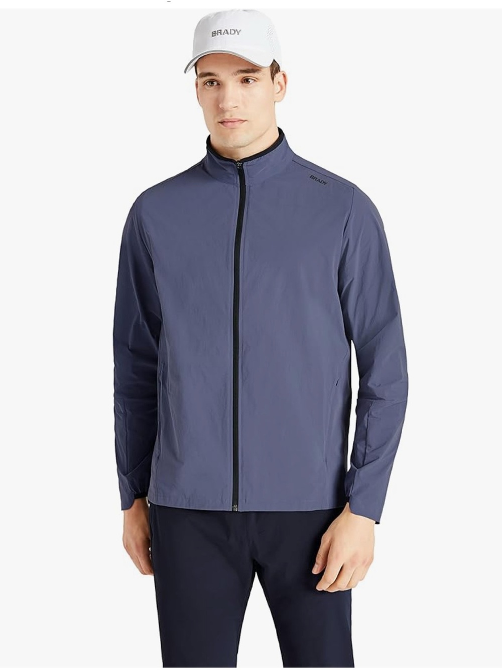 Brady Lightweight Zip-Front Shirt Jacket in Slate Blue